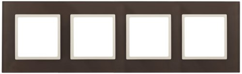 Рамка универсальная Эра Elegance 4-м. стекло мокко/слоновая кость картинка